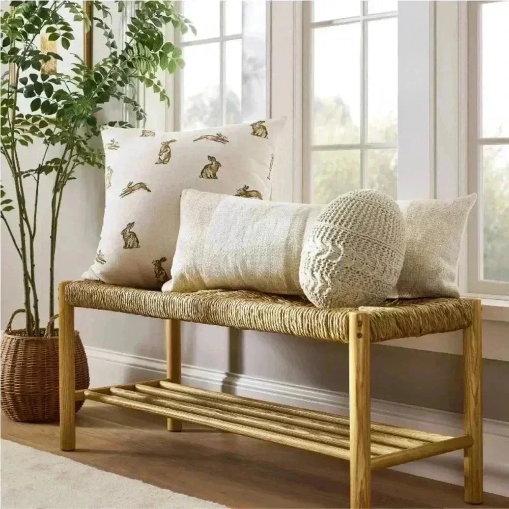 NWT Shaped Crochet Egg Throw Pillow Cream - Threshold designed with Studio McGee